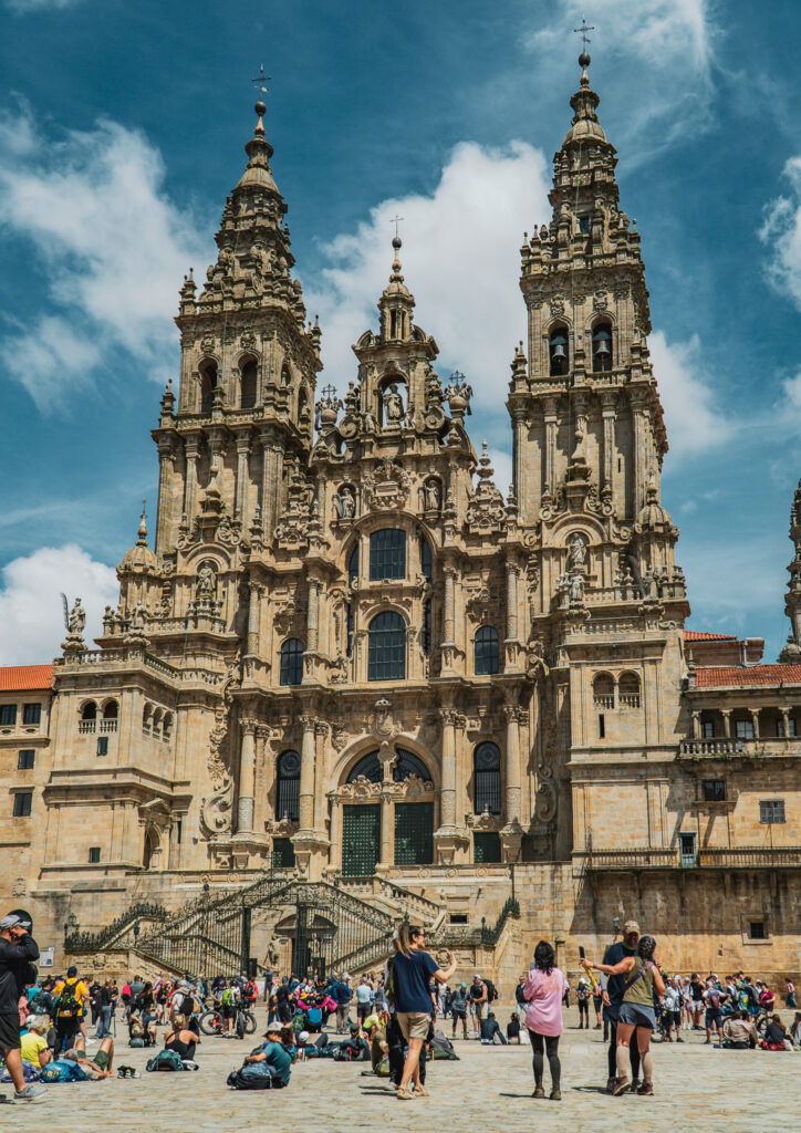 Santiago de Compostela Plac Obradoiro i fasada katedry